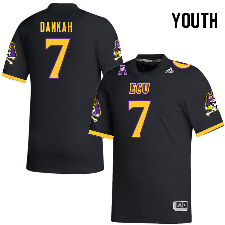 Youth #7 Samuel Dankah ECU Pirates 2023 College Football Jerseys Stitched-Black